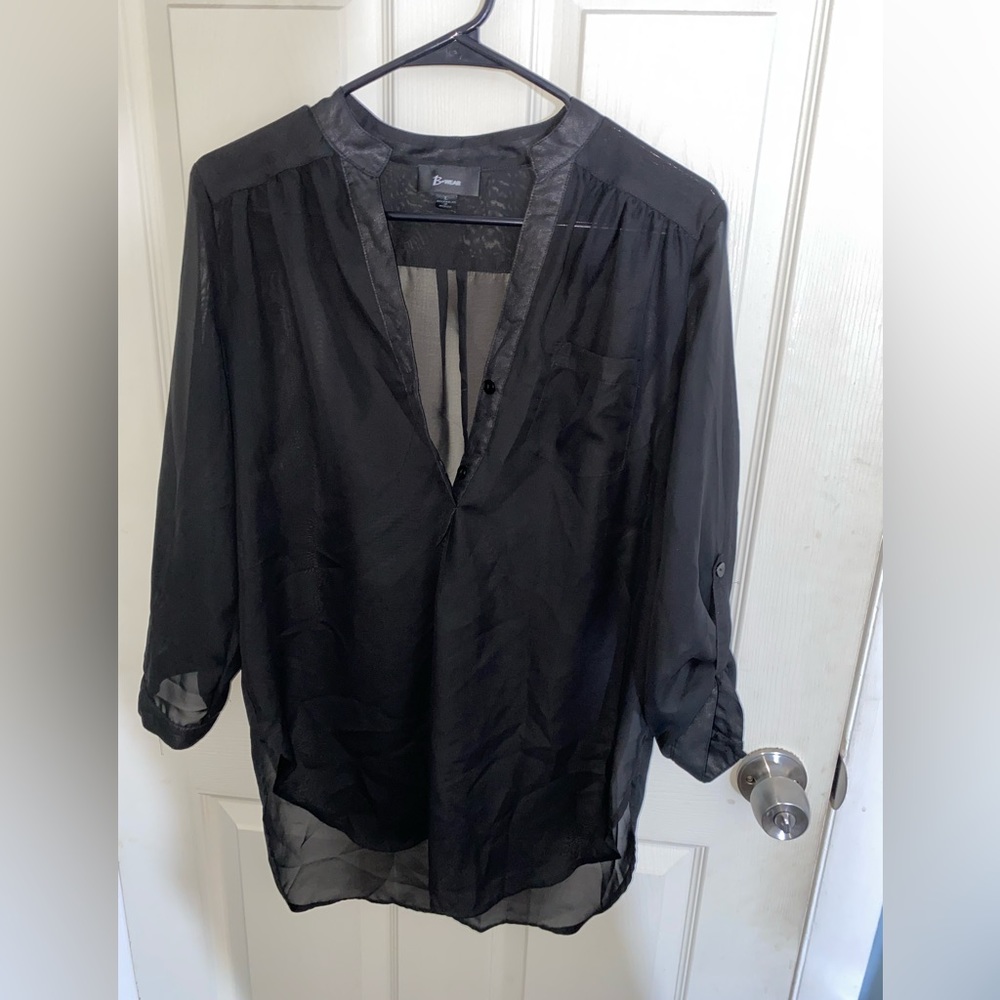 Sheer black cover up blouse